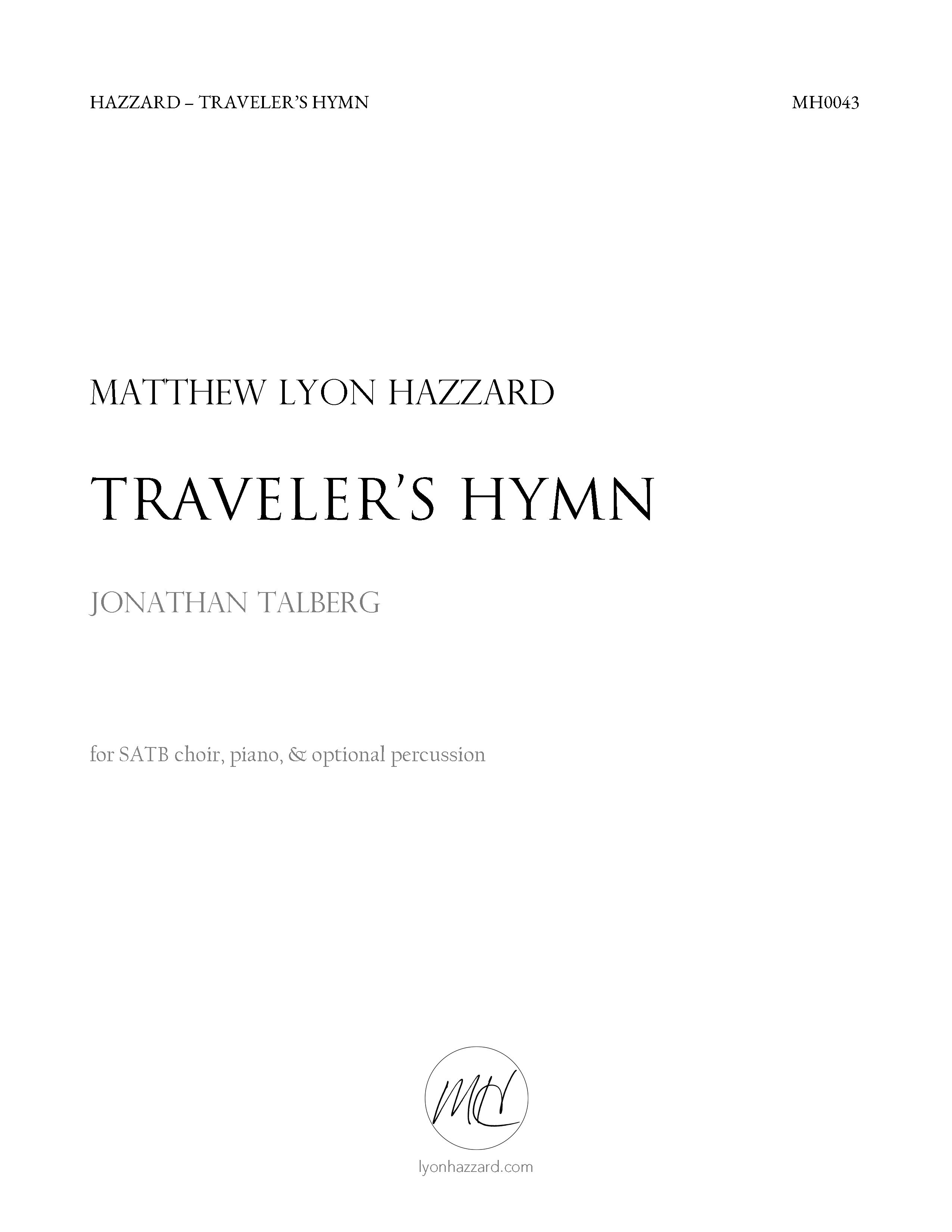 Traveler's Hymn community sheet music cover